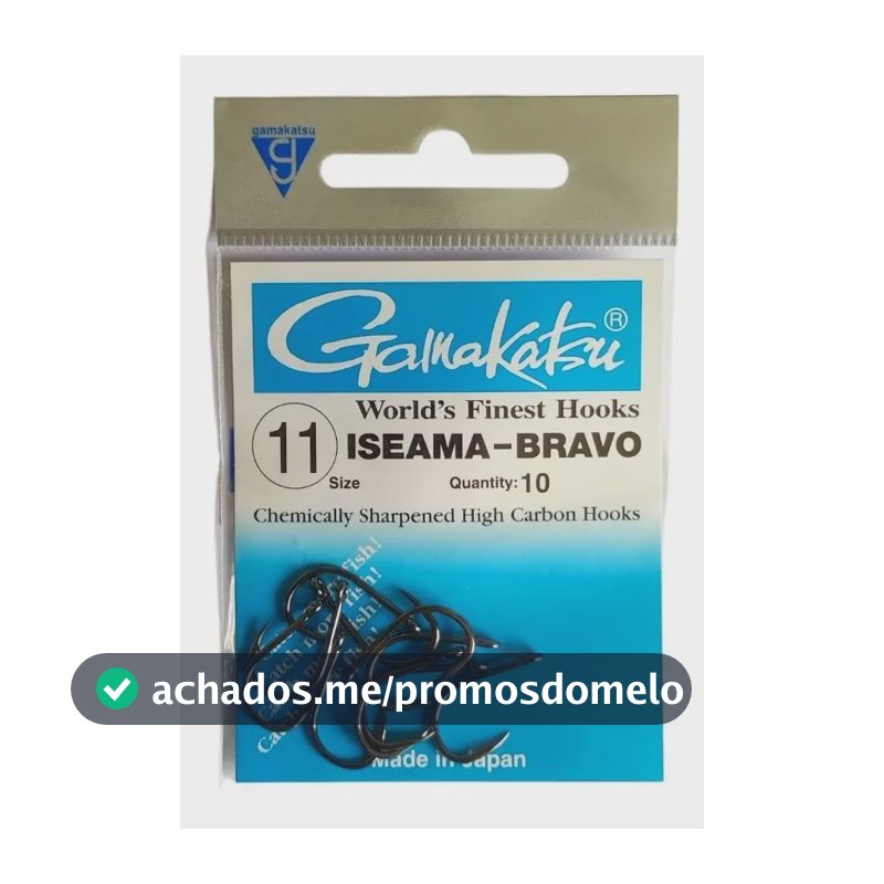 Anzol Gamakatsu Iseama Bravo Aço Carbono Tamanho 11 Pesca