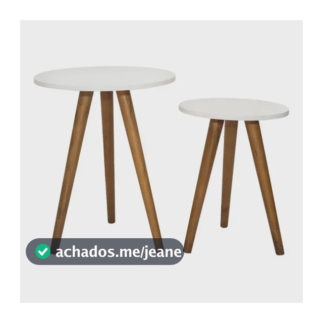 Duas Mesinha De Canto Apoio Lateral Retrô Pé Palito Mdf