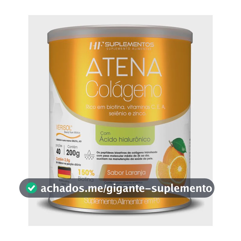 Colágeno Atena Verisol+ácido Hialurônico 200g Sabor Laranja Laranja