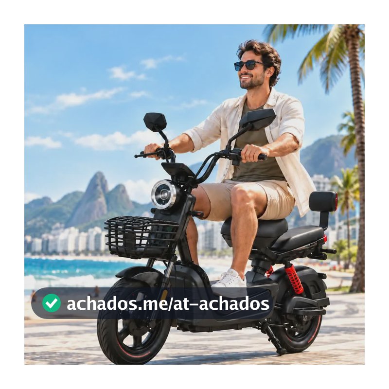 Bike Scooter Moto Eletrica Bateria Litio 1000watts 60km Aut. Preto 22