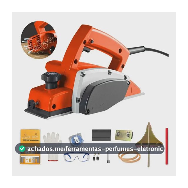 Plaina Elétrica GM Bear 700W para Madeira Com Ajuste de Profundidade e Acessórios