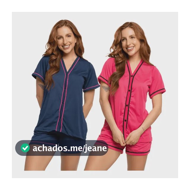 Kit 2 Pijama Americano Blogueira Amamentação Cirúrgico Botão