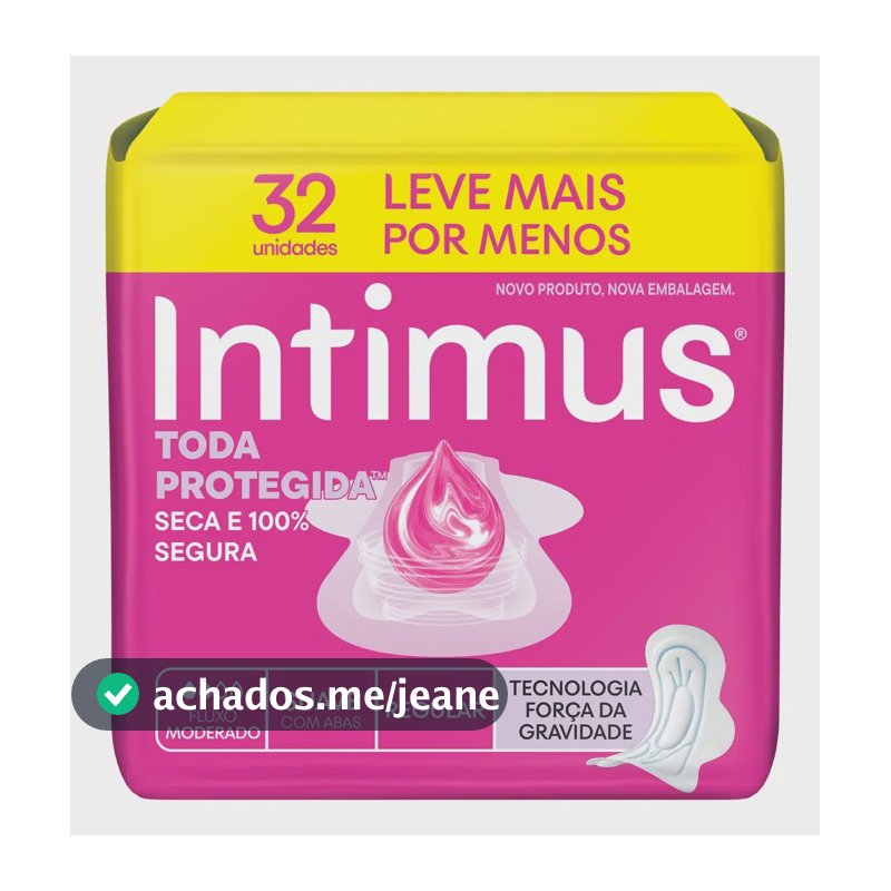 Absorvente Intimus Toda Protegida Dia Suave Com abas - 32 unidades