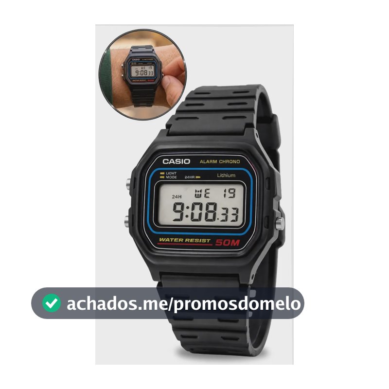 Relógio Casio Masculino Digital Preto de Resina W-59-1VQ
