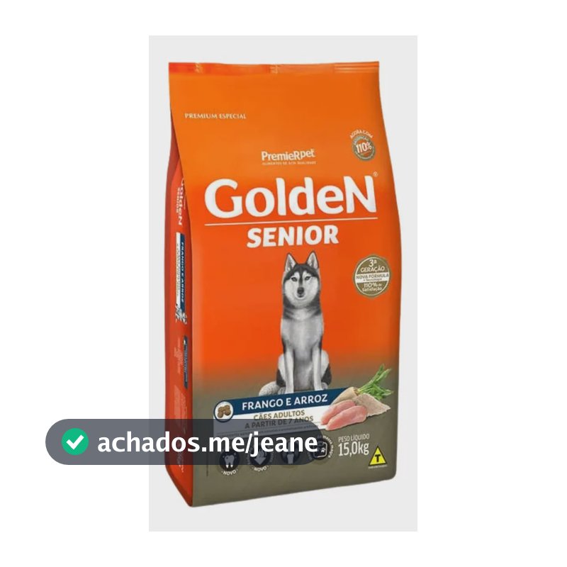 Ração Golden Senior Frango 15kg P/cães Adultos