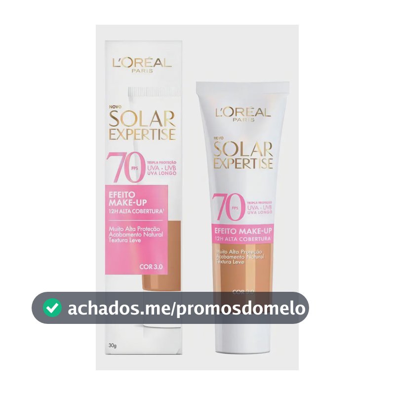 Protetor Solar Facial com Cor FPS 70 Alta Cobertura - L'Oréal Paris Solar Expertise Efeito Make Up - Cor 6.0 30g