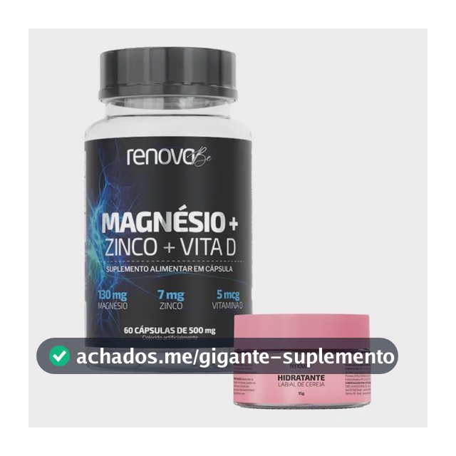 Suplemento Magnésio Zinco Vitamina D Cálcio Renova Be
