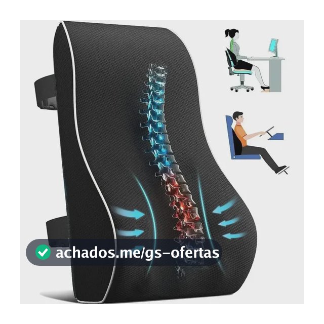Almofada Lombar Carro Memory Cotton Com Encosto Ergonômico