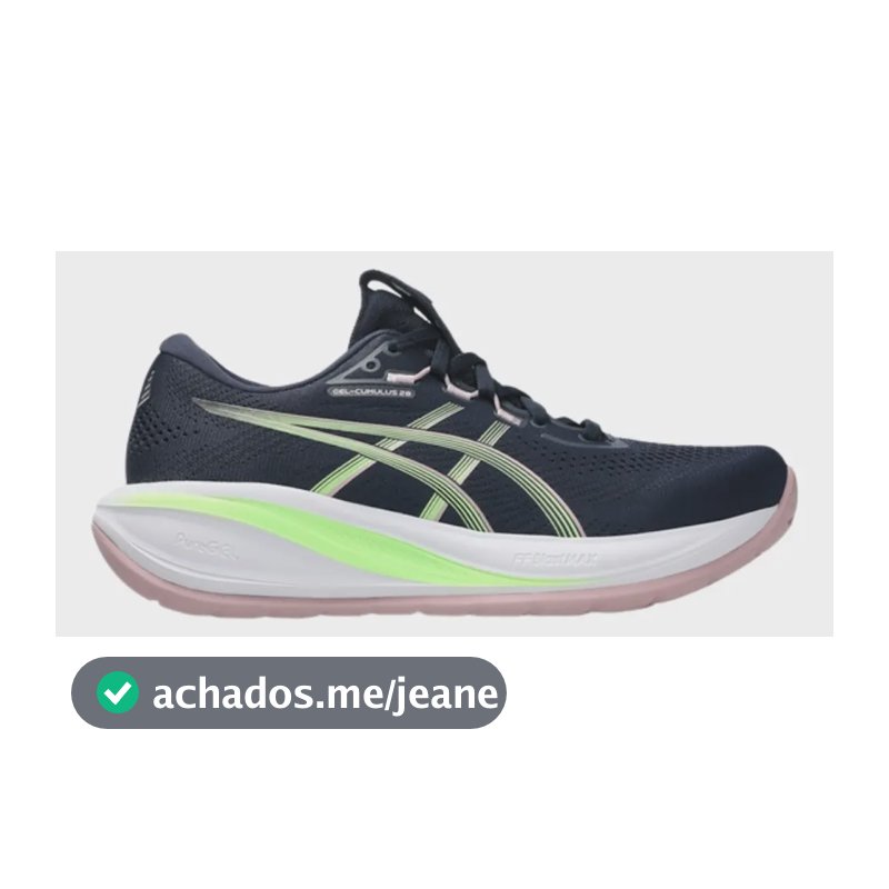 Tênis Feminino Gel-cumulus 28 Asics Academia Corrida Treino Marinho/verde Liso 37 Br