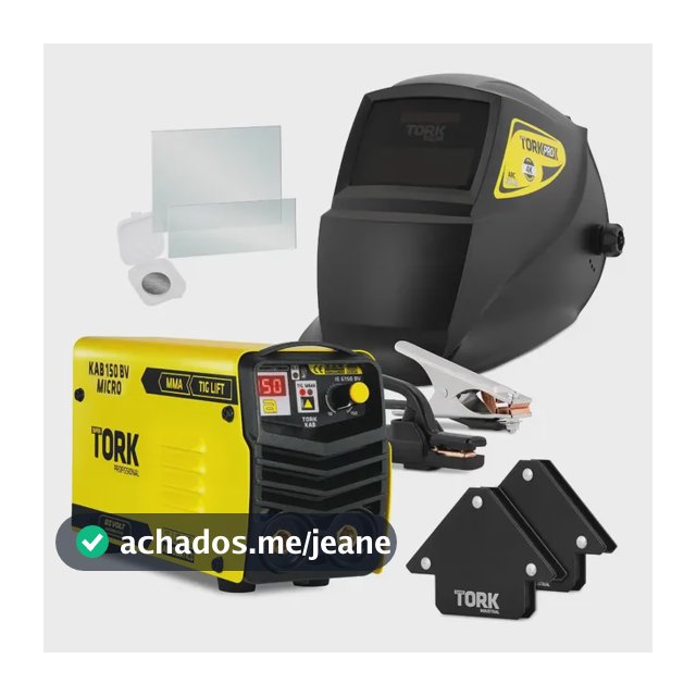 Maquina Solda Inversora Super Tork KAB IE-6150-BV Mma Tig 150A Mascara 2 Esquadros Cor Amarelo Frequência 60Hz