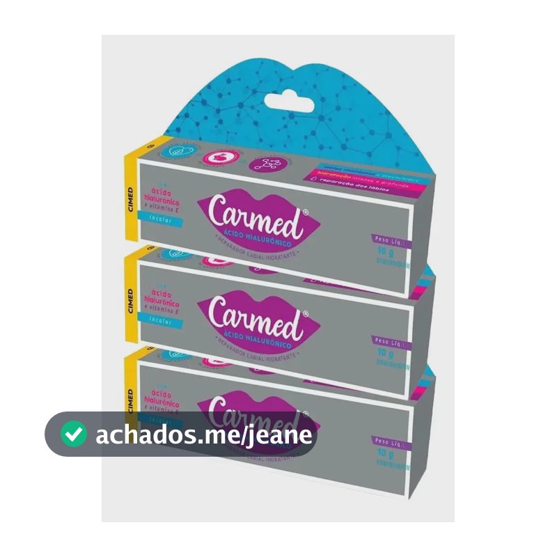 Kit 3 Und Carmed Hidratante Labial Ácido Hialurônico 10g