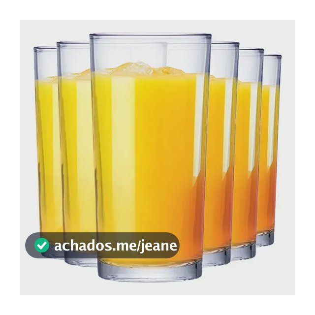 Jogo de Copos de Vidro Long Drink para Água e Suco 255ml 6pcs Ruvolo