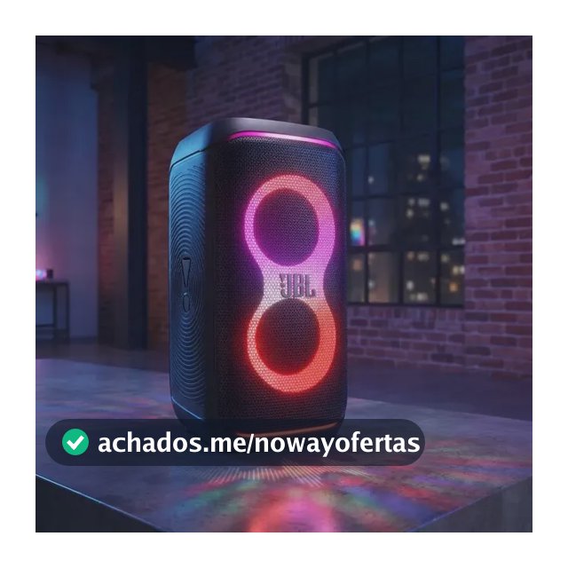 Caixa de Som JBL PartyBox Club 120 Bluetooth Show de Luzes À Prova de Respingos Som JBL Pro Sound 160W RMS - Preta