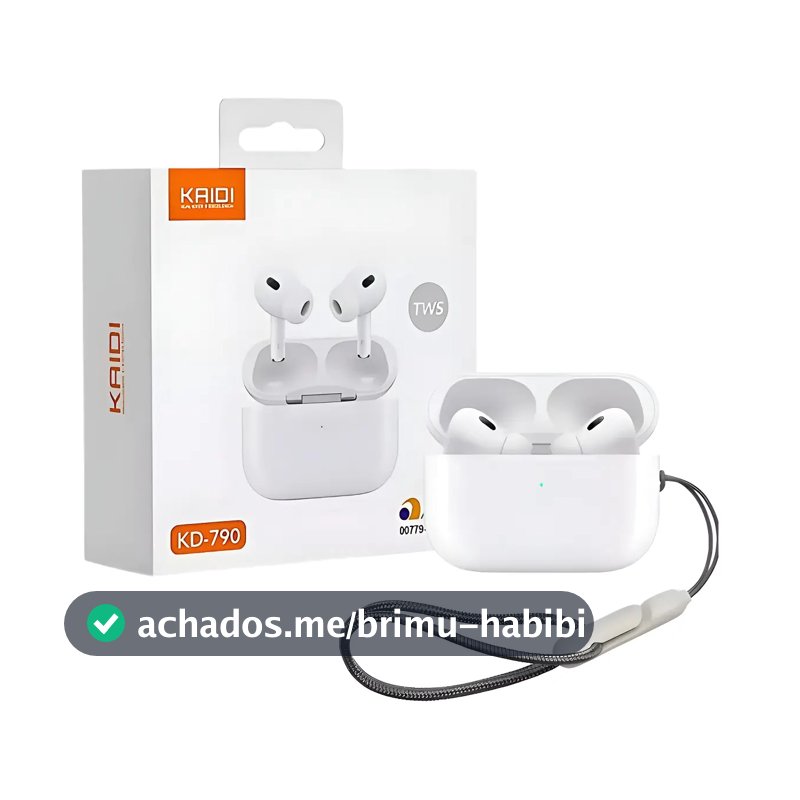 Fones de Ouvido Sem Fio Kaidi KD-790 Bluetooth Branco Academia Antiruído