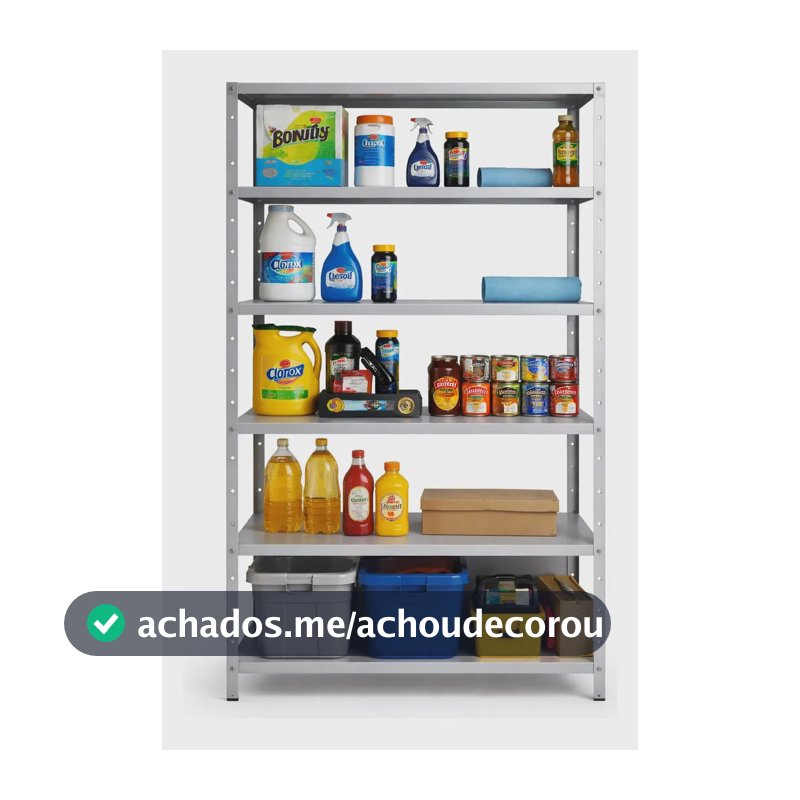 Estante de Aço galvanizado Dmecom Industrial com 6 Bandejas para Cozinha ou Escritório