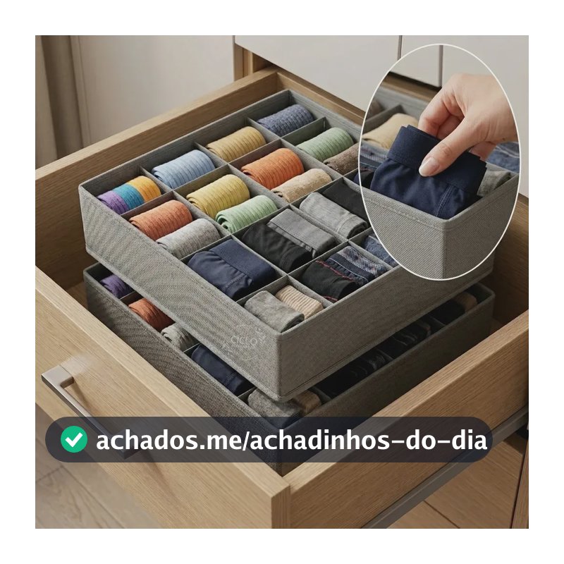 Kit 2 Organizador Colmeia De Roupas Gaveta Guarda Roupa 24 Divisórias Ciclo Alternativa Cor Cinza