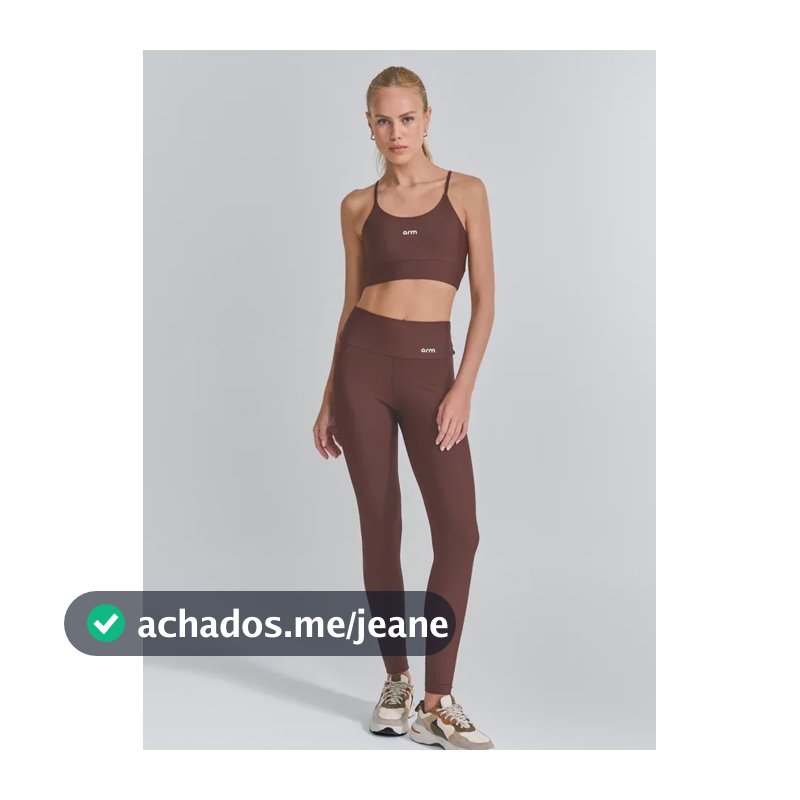 Conjunto Feminino Fitness Zero Transparência Top E Legging Avelã Liso P