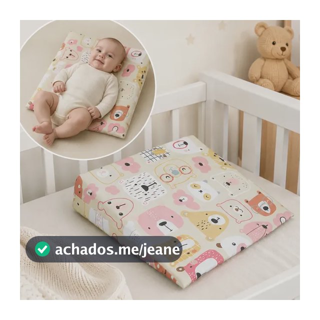 Travesseiro Anti Refluxo Bebê Menino Menina Com Capa