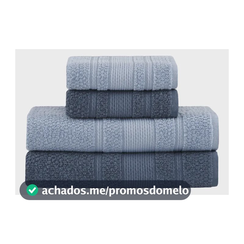 Jogo De Toalhas Buddemeyer Bella Extra Soft Banho 4 Peças Azul Claro/azul Marinho