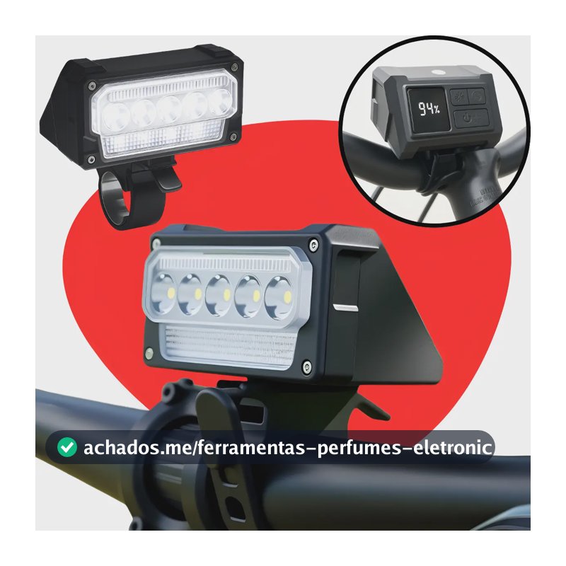 Farol Led Bike Luz Lanterna Bicicleta Light Recarregável Usb Preto