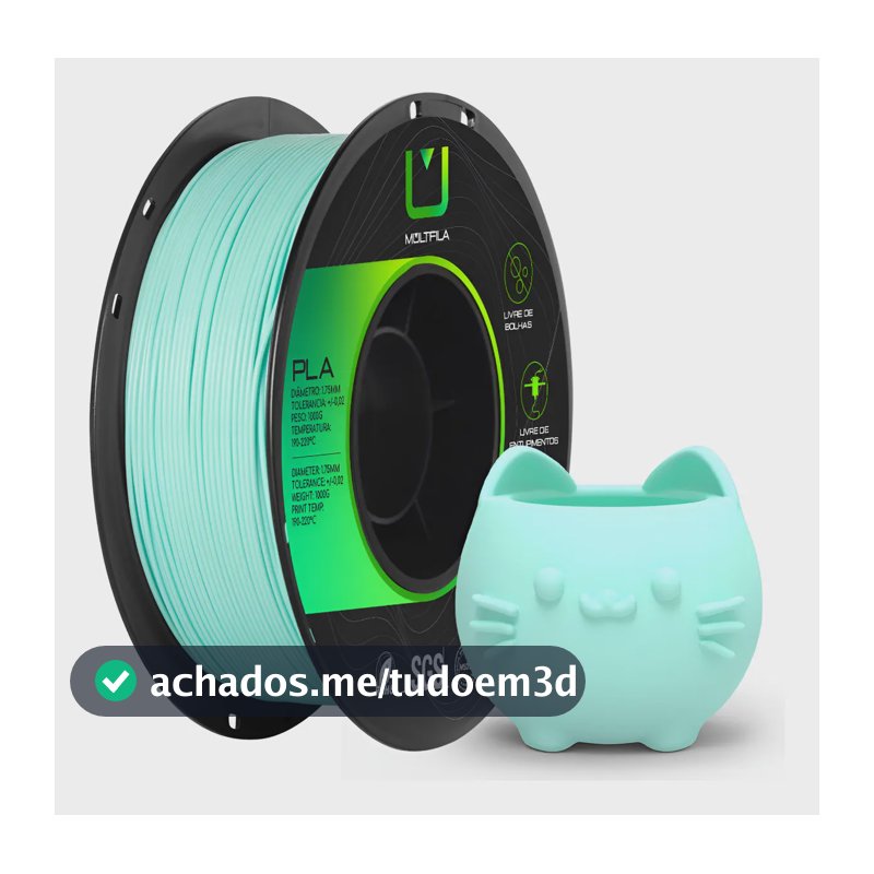 Filamento Pla Azul Ciano 1kg Multfila Impressora 3d 1.75mm