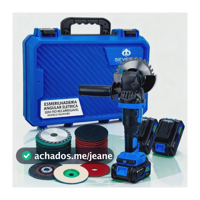 Esmerilhadeira Angular Several Importados Sem Fio 110mm com 2 Baterias e 25 Acessórios