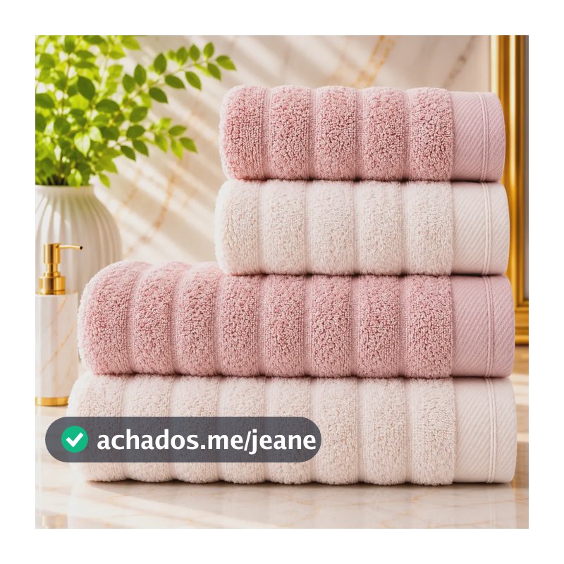 Jogo De Toalhas Atlântica Gigante Fio Penteado Soft 4 Peças Rosa Blush/rosa Delicado