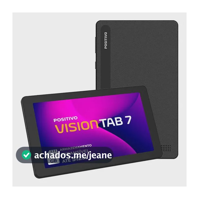 Tablet Positivo Vision TAB 7 - Processador Octa-Core 3GB RAM 64GB Armazenamento Tela 7” IPS Bateria 3100mAh, Android 14 Go, Wi-fi - Preto