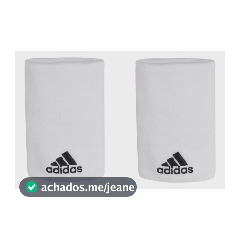Munhequeira Elástica Tennis Wristband Longa Branca Tamanho Grande adidas AA4WB3