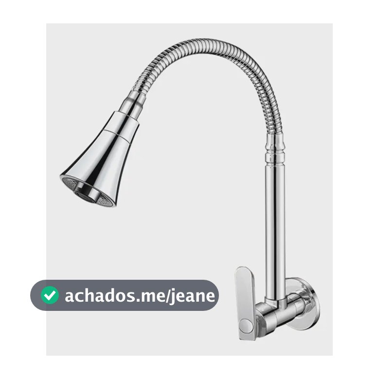 Torneira Cozinha Gourmet Parede Flexível-3 Jatos 1/4 Volta Prateado Brilhante