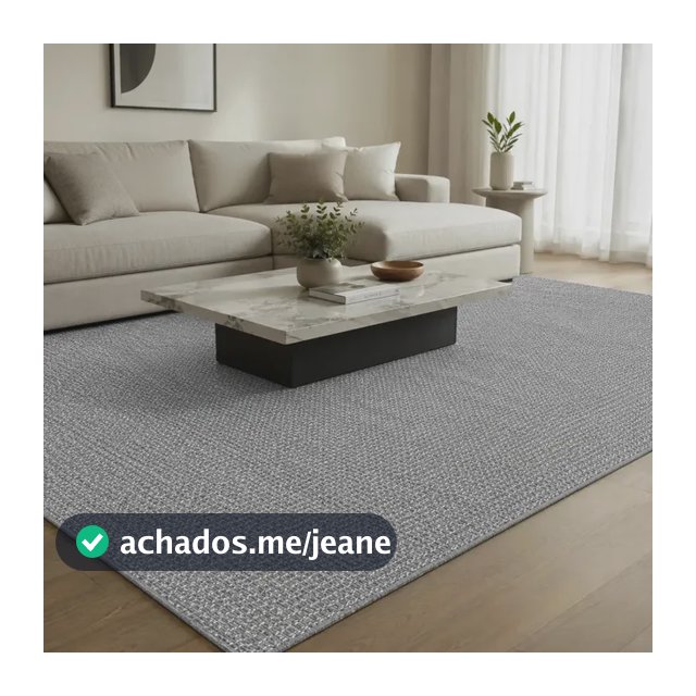 Tapete Sala Quarto Grande 300x250 Algodão Antiderrapante 3 M 2.5 M Boho Cinza