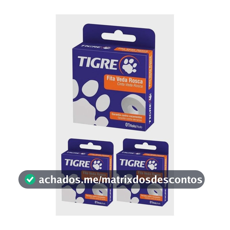 Kit 3 Veda Rosca Tigre 18mm X 25 Metros
