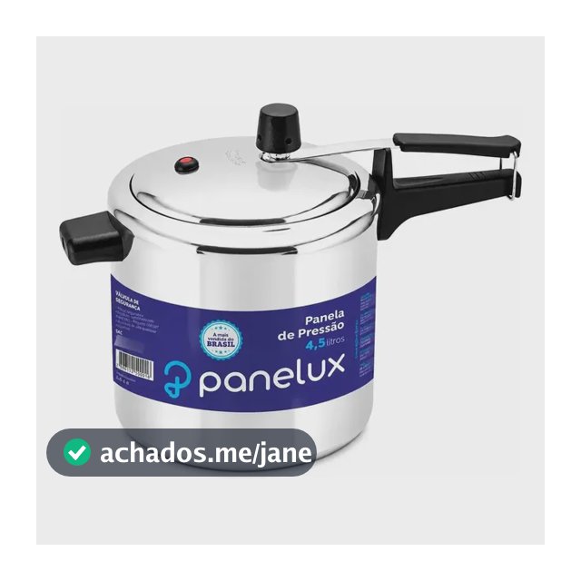 Panela De Pressão 4,5 Litros Alumínio Polido Panelux Classic Cinza