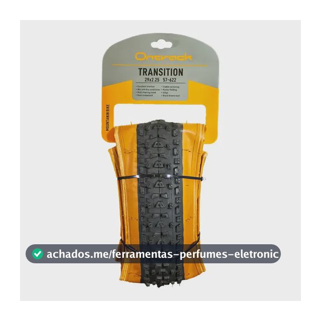 Pneu 29x2.25 Transition Preto Kevlar Tubeless Mtb 60 Tpi Cor Preto Faixa Marrom