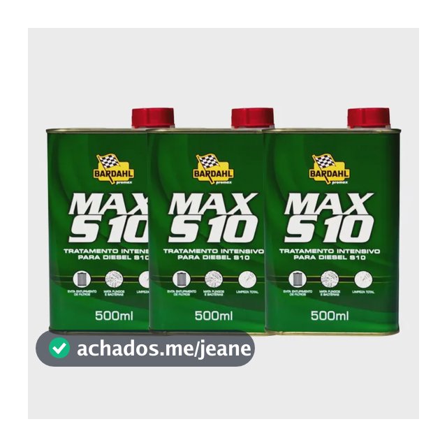 Aditivo Combustível Diesel Bardahl Max S10 500ml Kit 3 Un.