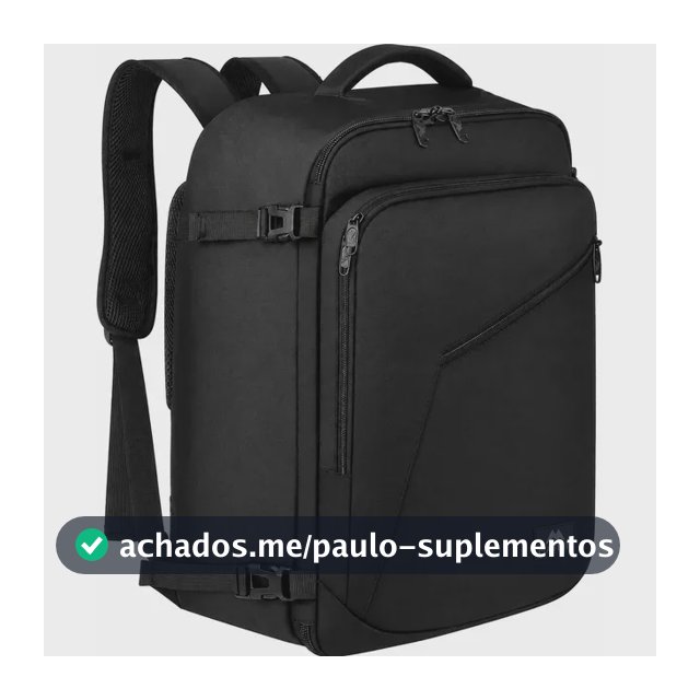 Mochila Viagem Masculina 40L Grande Impermeável Reforçada para Avião Item Pessoal Suporta até 10kg MATEIN 1159 Preto