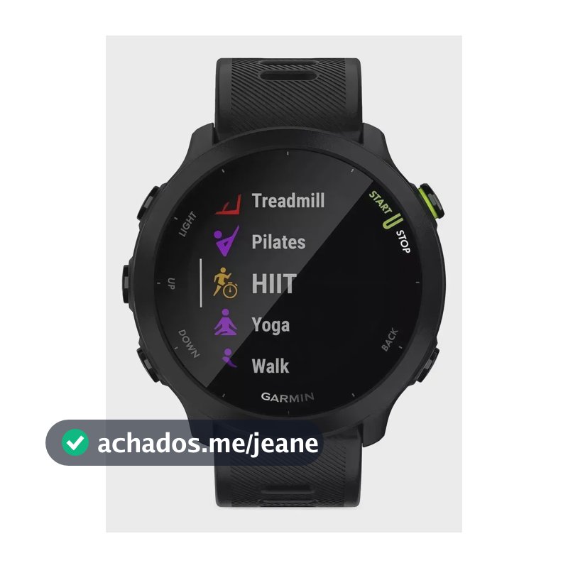 Relógio De Pulso Garmin Forerunner 55 Preto 42mm Preto Mesh Preta