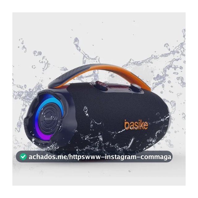 Caixa De Som Basike Ba-RAD207 Edição 80W Rádio FM Bluetooth 5.3 TWS RGB Bass Boost 9000mAh Azul