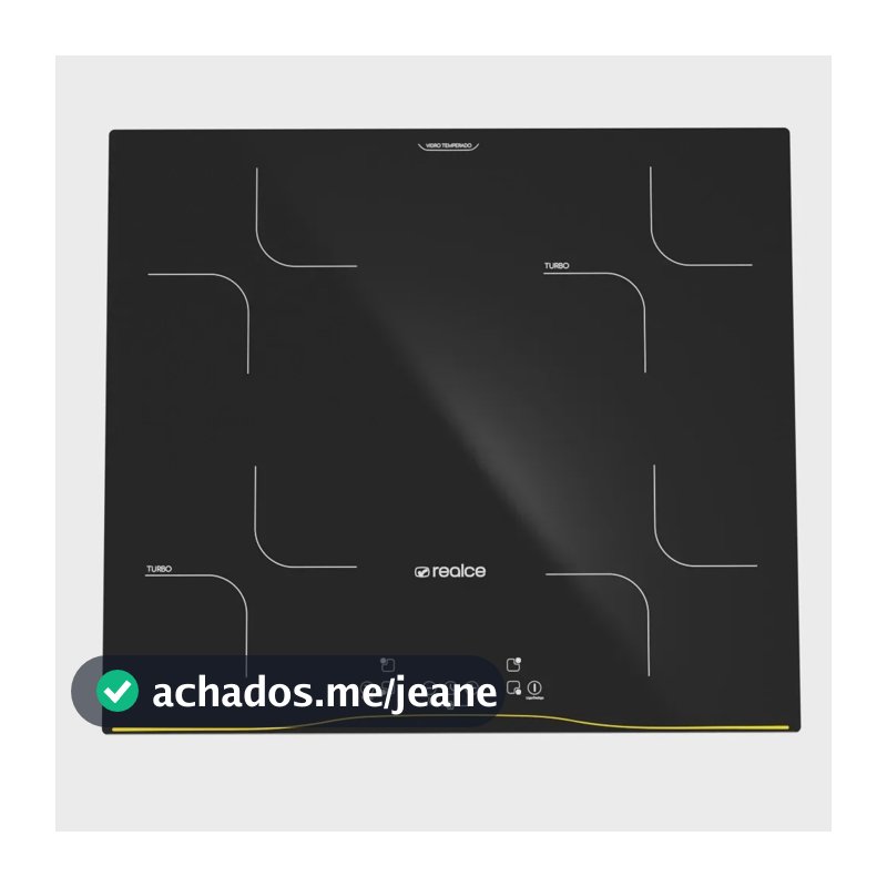 Cooktop de Indução 4 Bocas com Função Turbo, Timer e Painel Touch Cor Preto - Realce