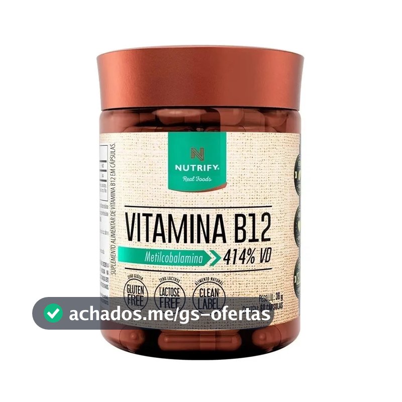 Vitamina B12 Nutrify Vitamina e Minerais em cápsula Sem sabor x 36g de 60 un