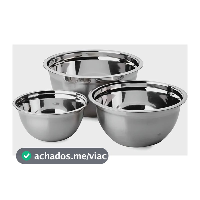Conjunto De Tigelas Brinox 3pçs Suprema Em Inox - 2107/100