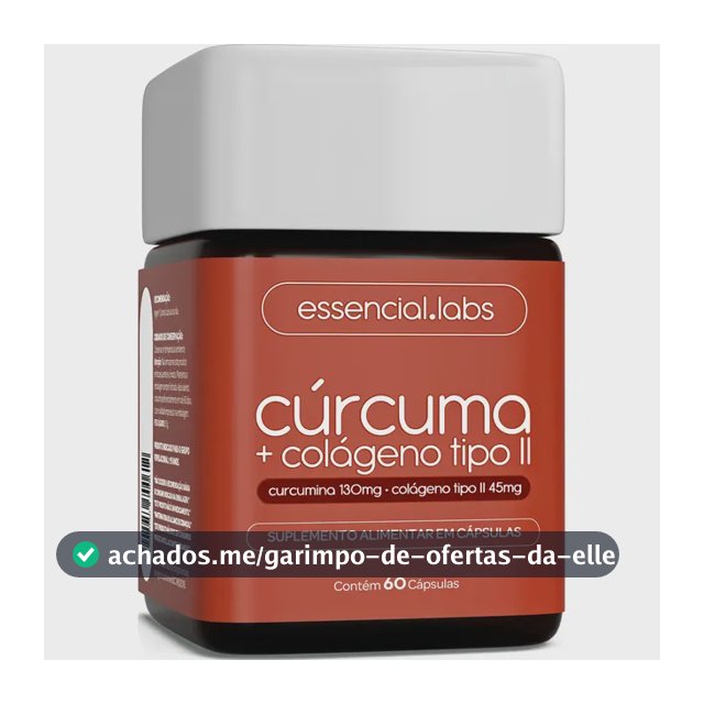 CÚRCUMA 130mg + COLÁGENO Tipo Ii 45mg - Fórmula com Máxima Concentração e Pureza - 60 Cápsulas