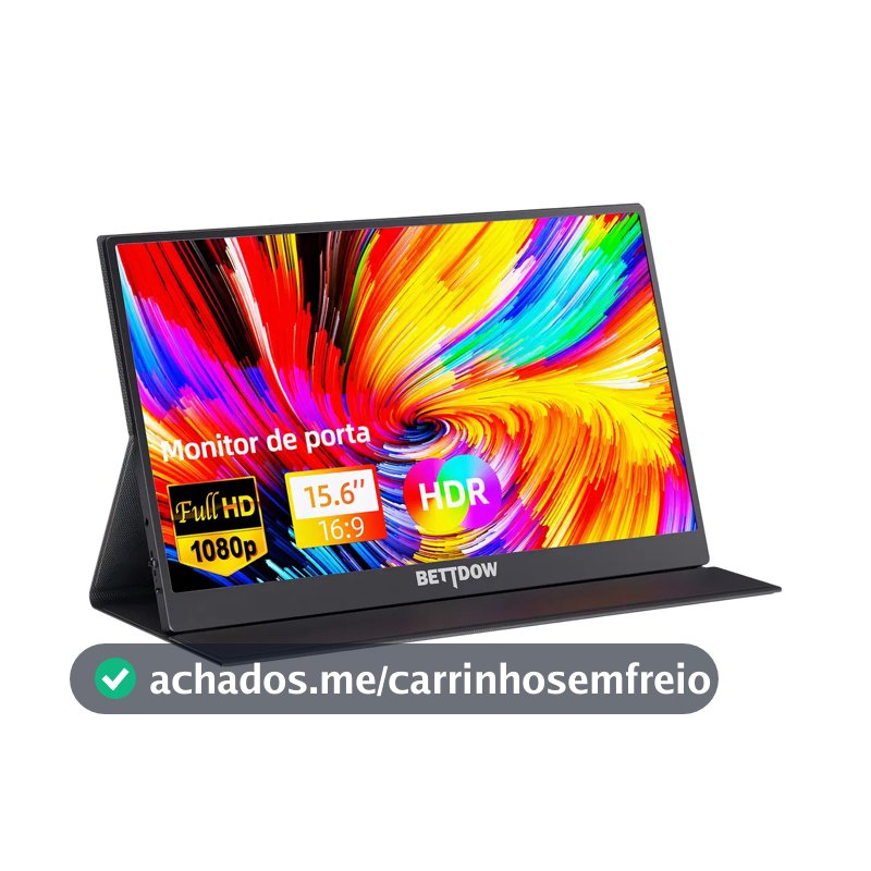 Monitor Portátil Gamer Bettdow 15.6'' Full HD 60Hz IPS Compatível 4K Preto