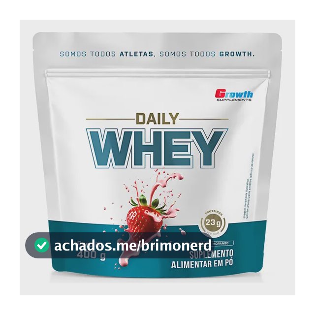 Daily Whey Protein 400g Growth Supplements Morango
