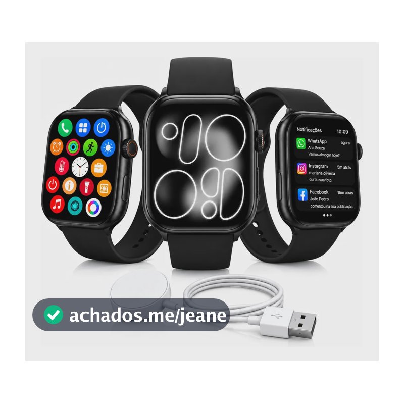 Relógio Smartwatch Pro Série 11 Tela 2.01 Gps Nfc Bluetooth Preto Serie 11 Pro