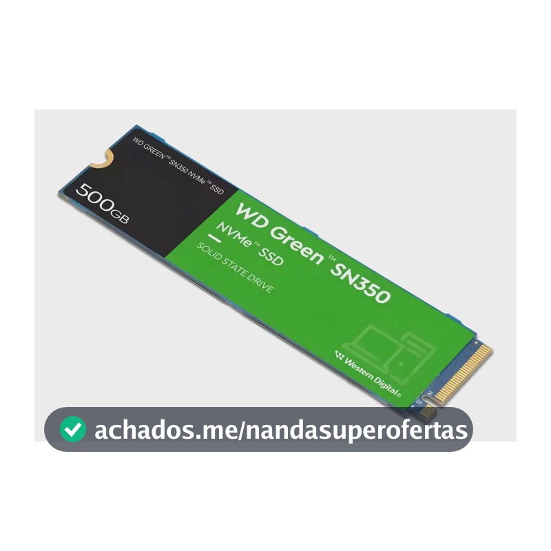 Ssd M.2 500gb Wd Green Sn350 2280 Nvme Pcie Gen 3.0 Wds500g2g0c Velocidade De Leitura 2400mb/s Para Pc E Notebook Cor Verde