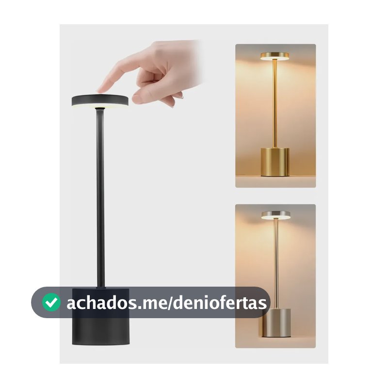 Luminaria Led 3 Cores Sem Fio | Abajur De Mesa Recarregável