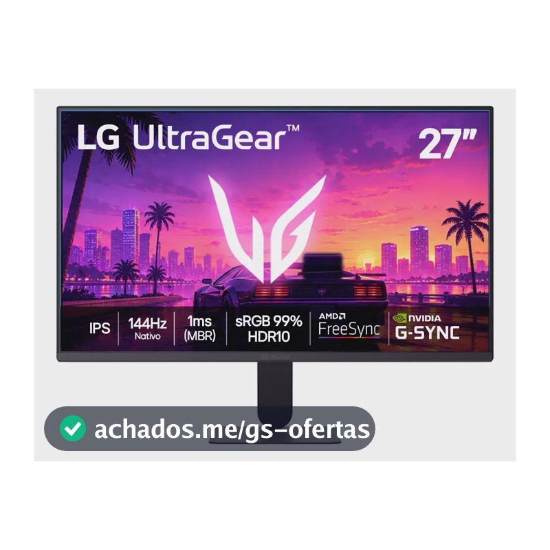 Monitor LG Ultragear 27 , 144hz, 1ms(mbr), Preto - 27g411b Preto 127/220v