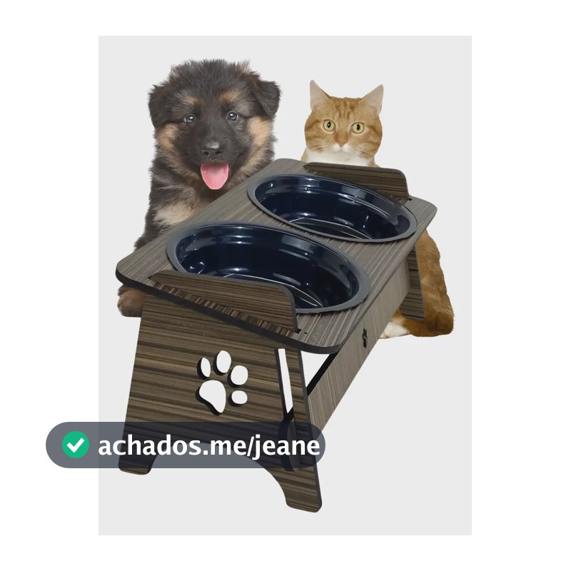 Comedouro Pet Suspenso Para Gato E Cachorro Cor Tabaco