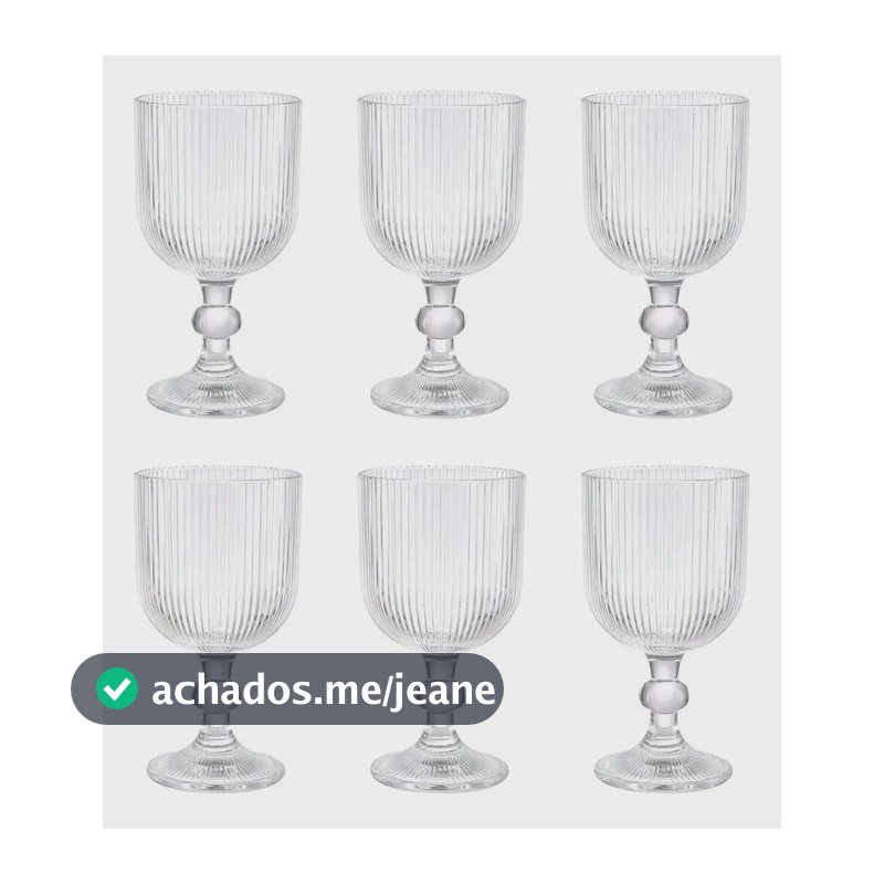 Taça Cameratta 360ml | Conjunto Com 6 Pçs | Vidro Gamma Cor Transparente